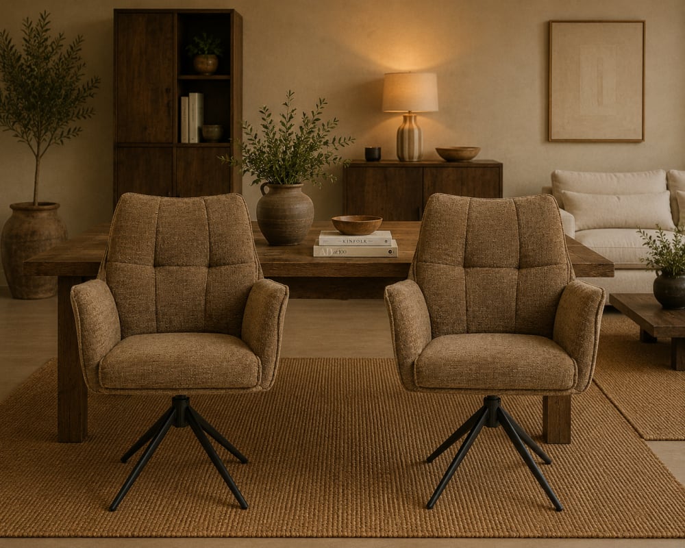 2er-Set Esszimmerstühle Sem drehbar, Moosgrün - Maisons Du Monde