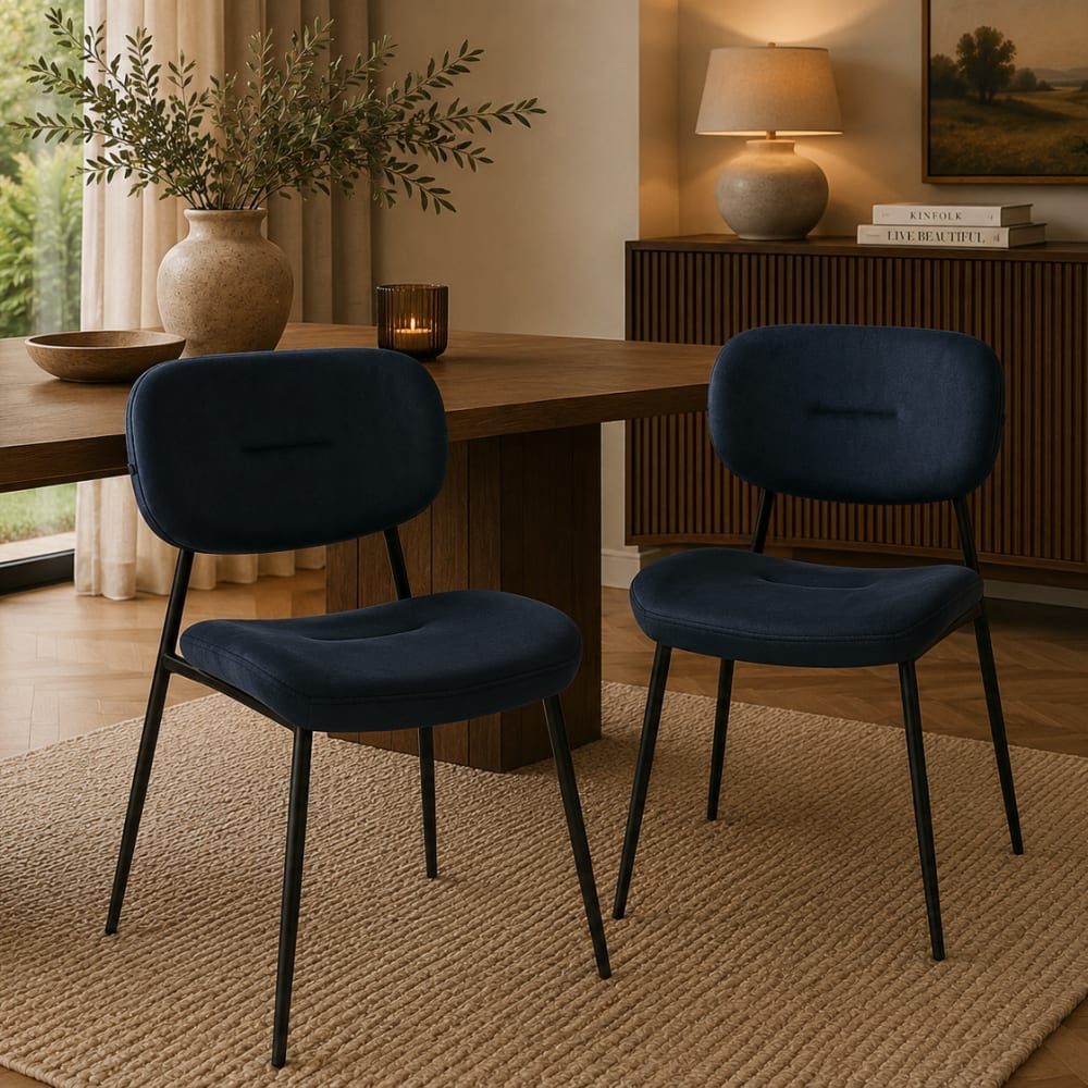 2er-Set Esszimmerstühle Jonathan, Dunkelblau - Maisons Du Monde