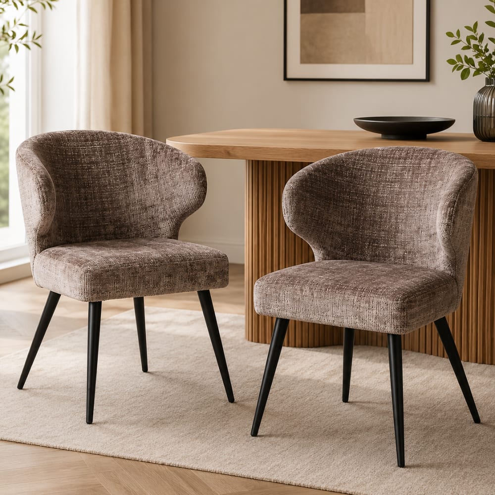 2er-Set Esszimmerstühle Mera, Graubraun - Maisons Du Monde