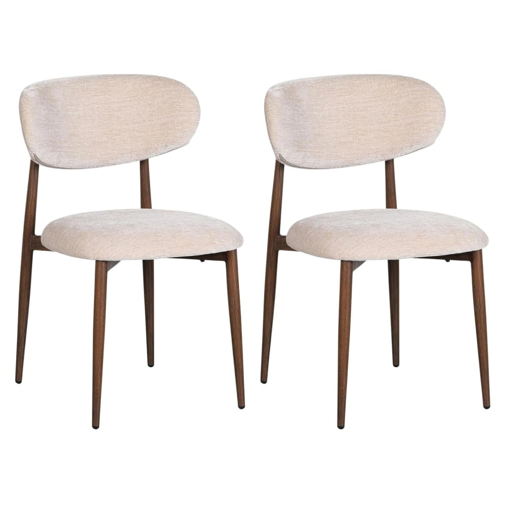 Pole to Pole 2er-Set Esszimmerstühle, beige - Stoff