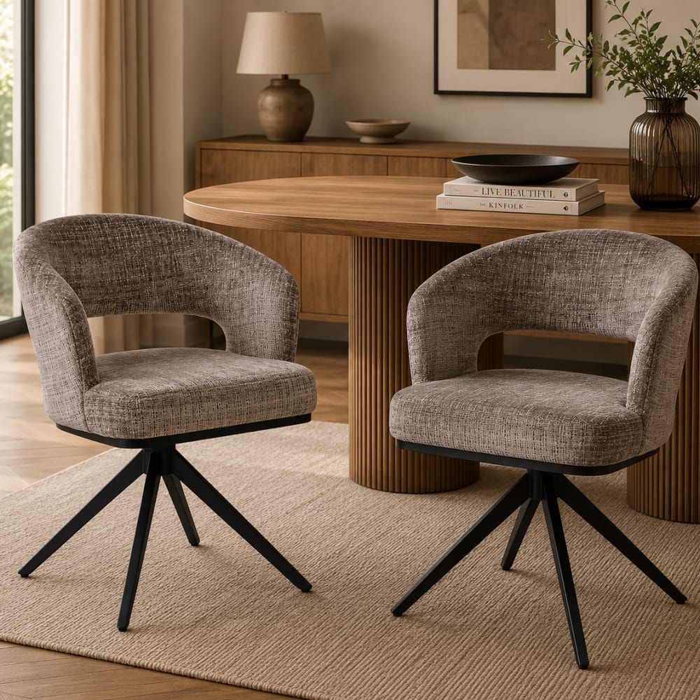 2er-Set Esszimmerstühle Avena, Graubraun - Maisons Du Monde