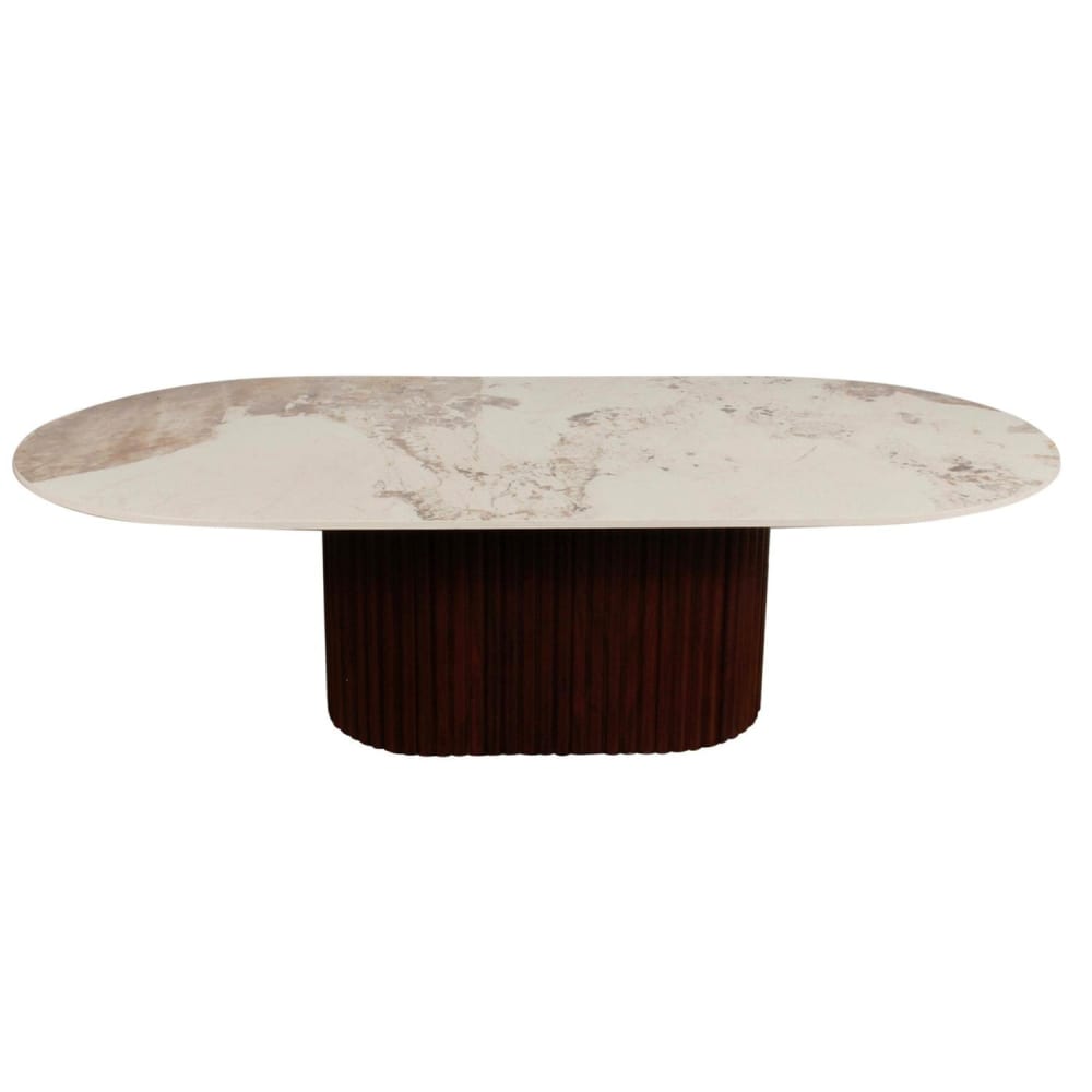 Pole to Pole Couchtisch Urban Chique 140cm aus Keramik in Marmoroptik, beige - Keramik