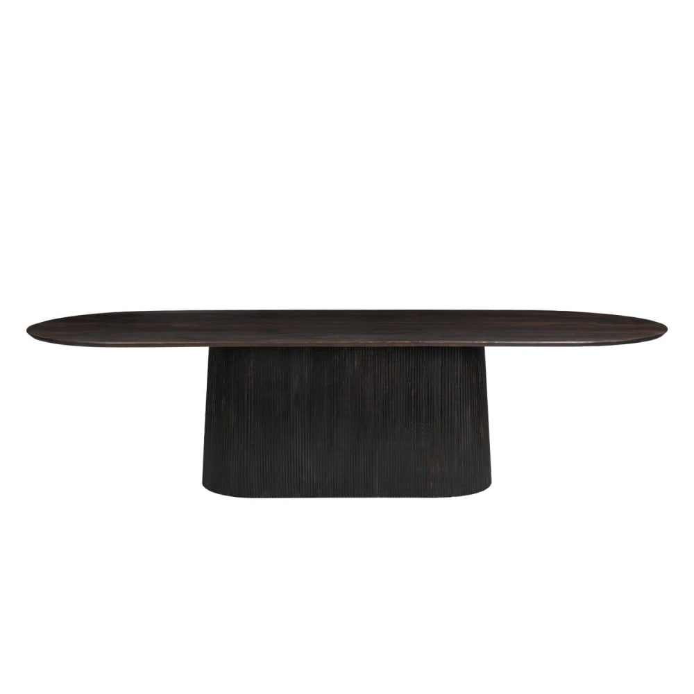 Livingfurn Esstisch Salvator aus Mangoholz Oval 300cm, Walnuss Braun
