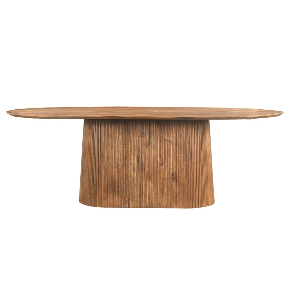 Livingfurn Esstisch Salvator Oval 230cm, Braun Braun Holz
