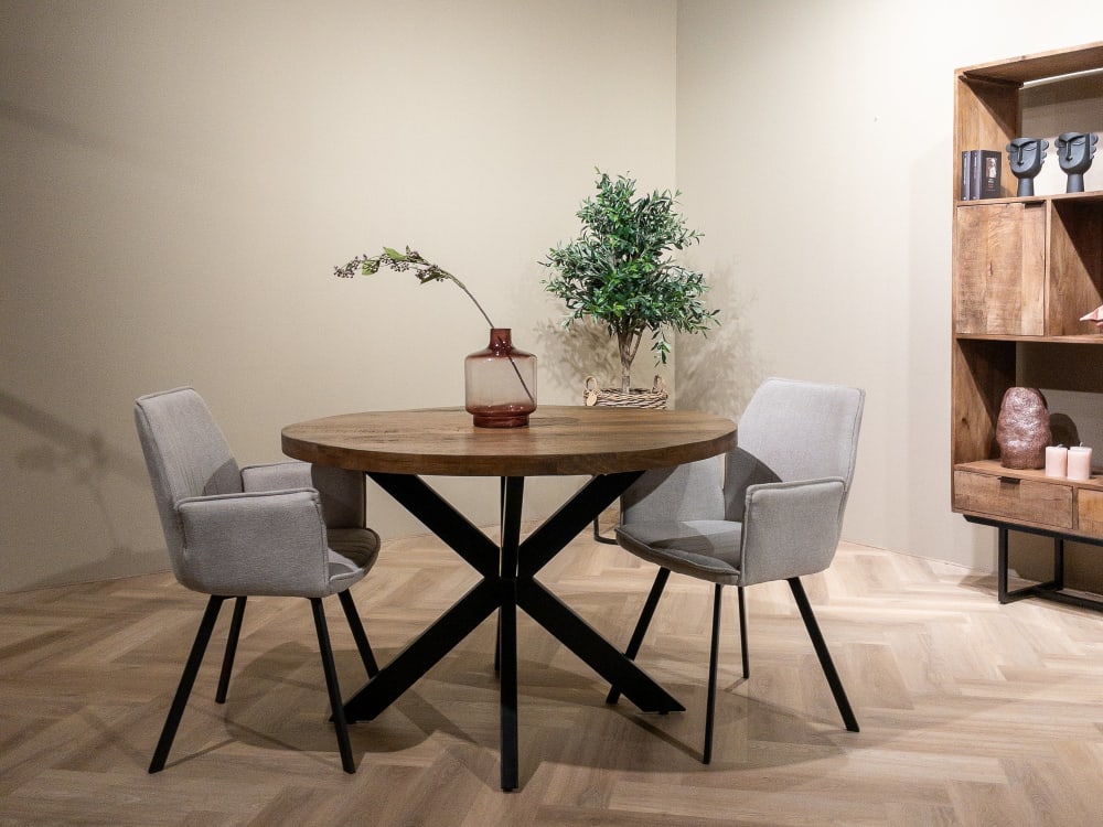 Esstisch Rocky aus Mangoholz Ø130cm, Braun - Maisons Du Monde