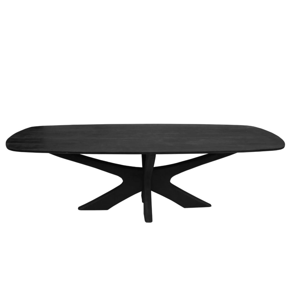 Livingfurn Esstisch Montreaux 250*105cm aus Mangoholz, Schwarz Schwarz