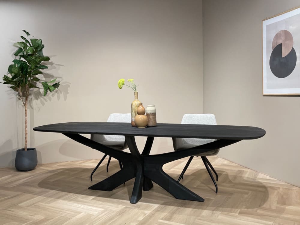 Esstisch Montreaux 250*105cm aus Mangoholz, Schwarz - Maisons Du