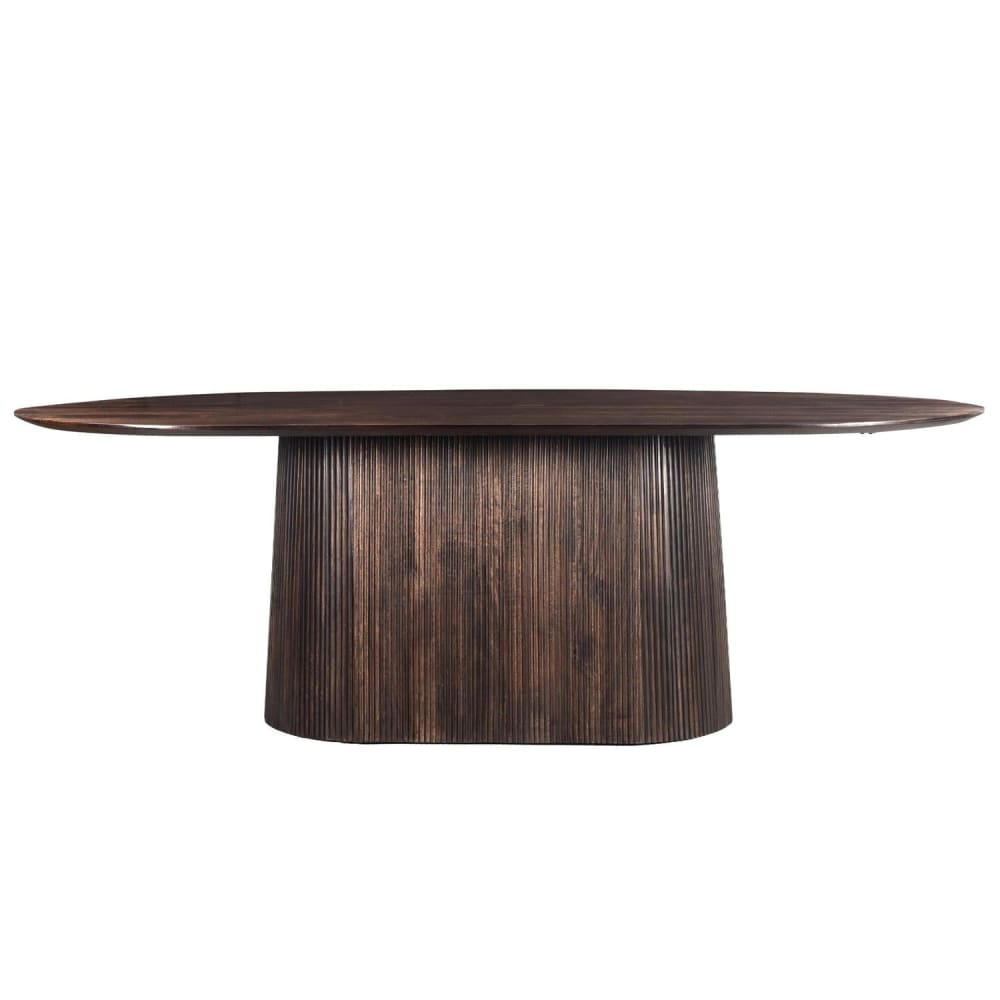 Livingfurn Esstisch Salvator Oval 230cm, Walnuss Braun Holz
