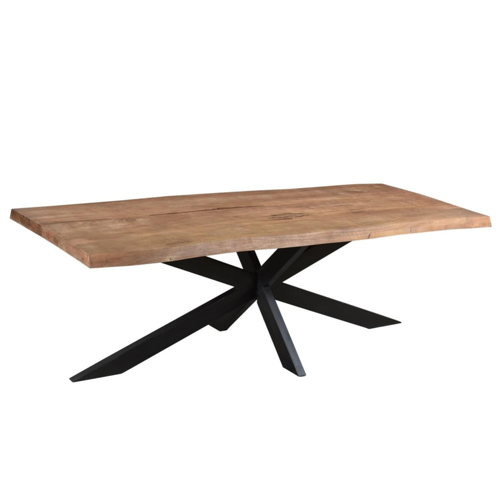 Livingfurn Esstisch Tree Top mit Baumkante aus Mangoholz 240cm, Braun Braun