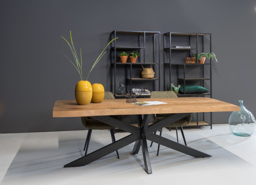 Esstisch Tree Top mit Baumkante aus Mangoholz 200cm, Braun -