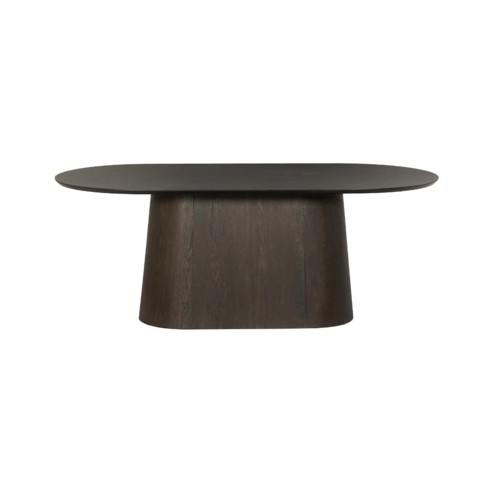 Livingfurn Esstisch Novero aus Eichenholz 200cm, Dunkelbraun - -