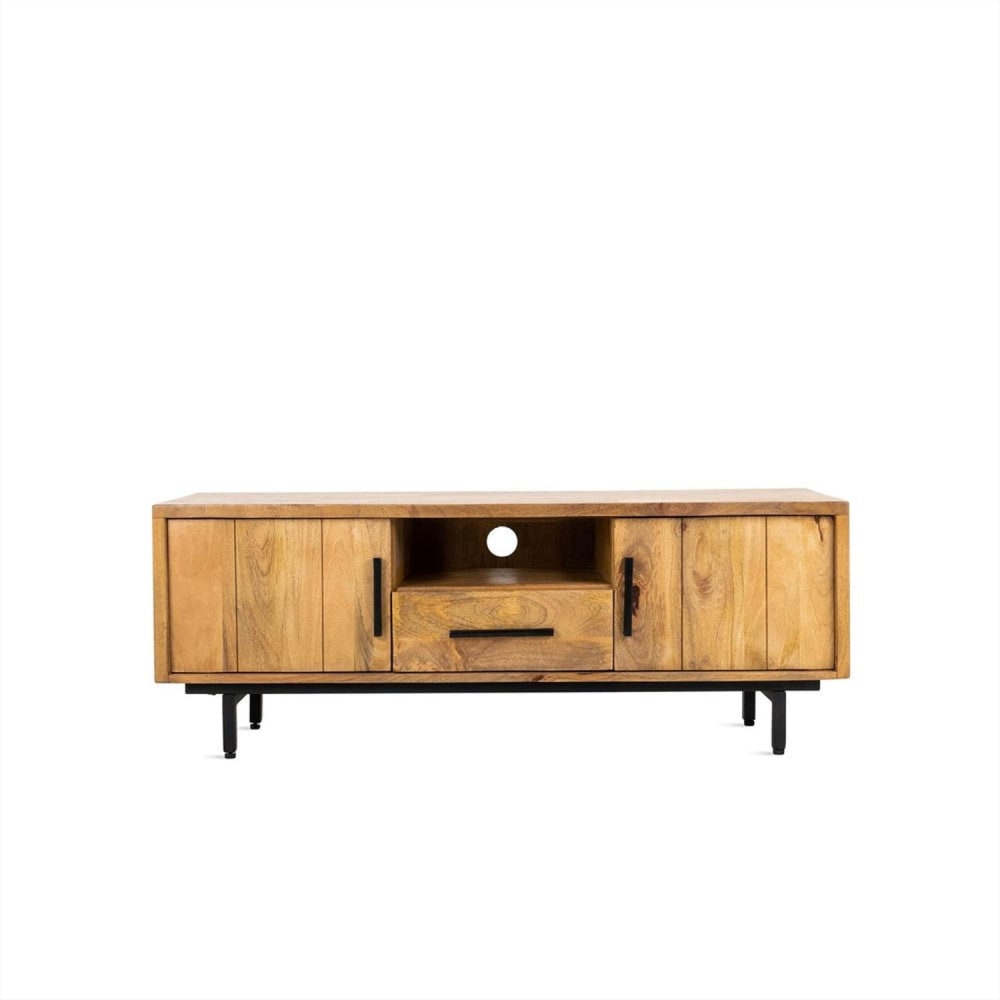 Benoa TV-Lowboard aus Mangoholz 150cm, Hellbraun - -