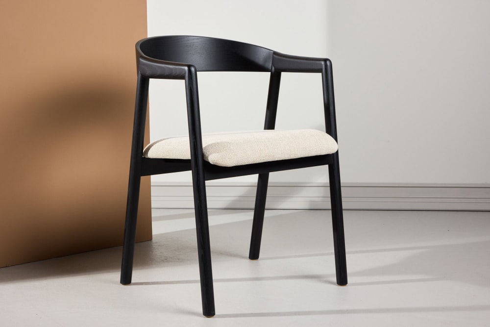 2er-Set Esszimmerstühle Langön, Schwarz/beige - Maisons Du Monde