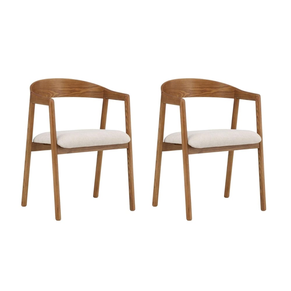 Vind 2er-Set Esszimmerstühle Langön, Braun/beige Braun Metall