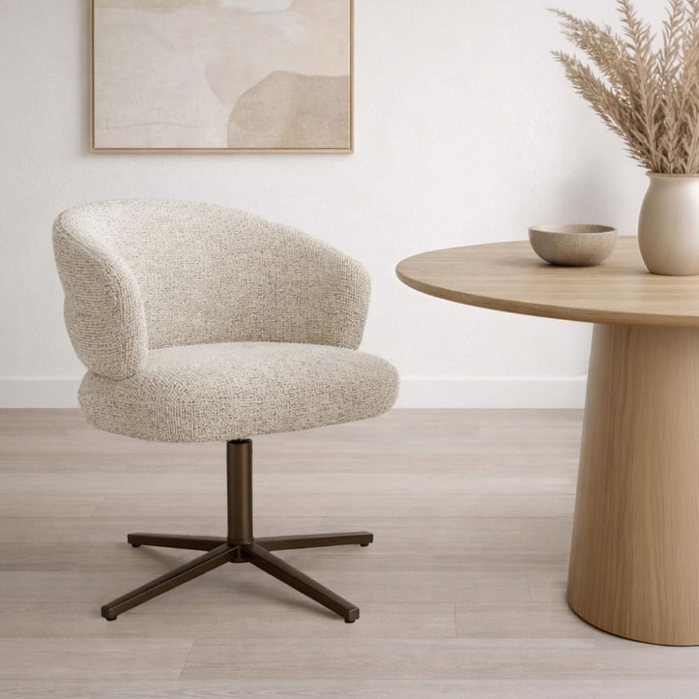 Armlehnstuhl Blake drehbar, beige - Maisons Du Monde