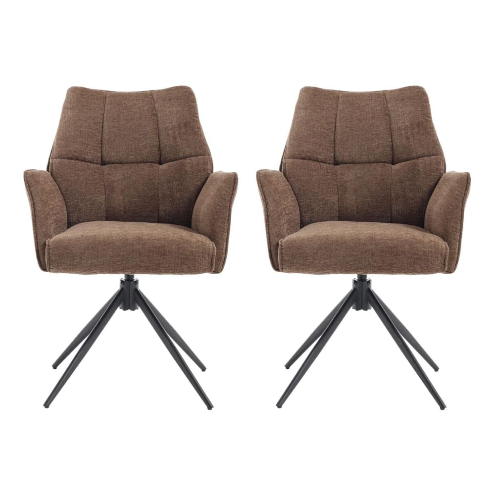 Benoa 2er-Set Esszimmerstühle Sem drehbar, Taupe Taupe Stoff
