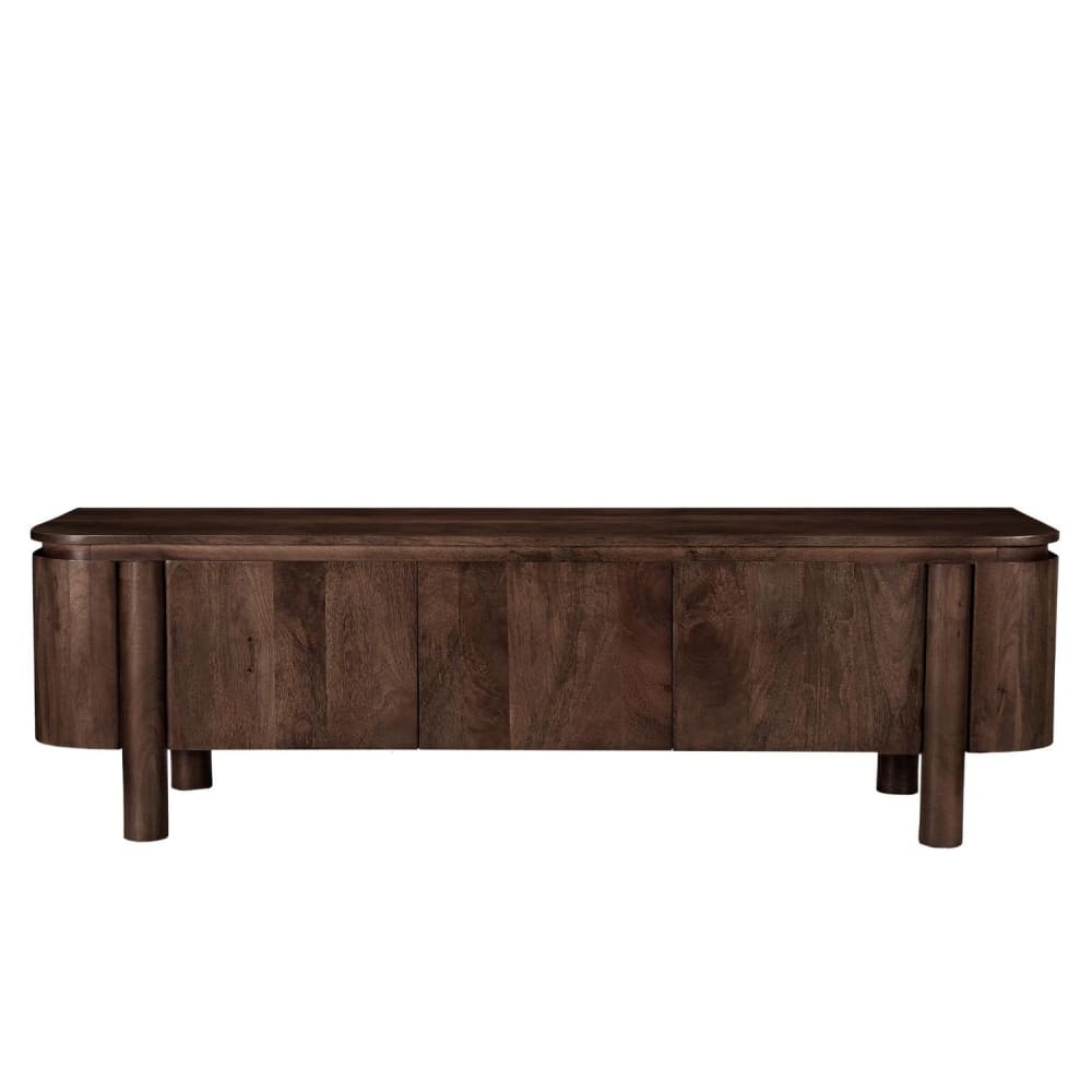 Livingfurn Sideboard Salano aus Mangoholz 170cm, Dunkelbraun - -