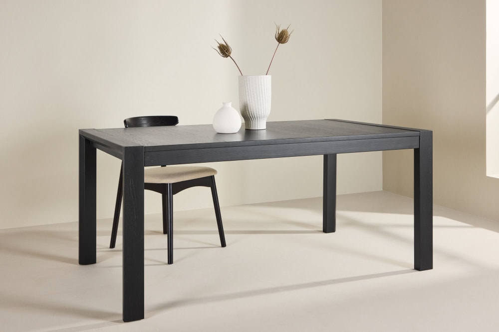 Esstisch ausziehbar 170-250cm aus Eichenholz, Schwarz - Maisons