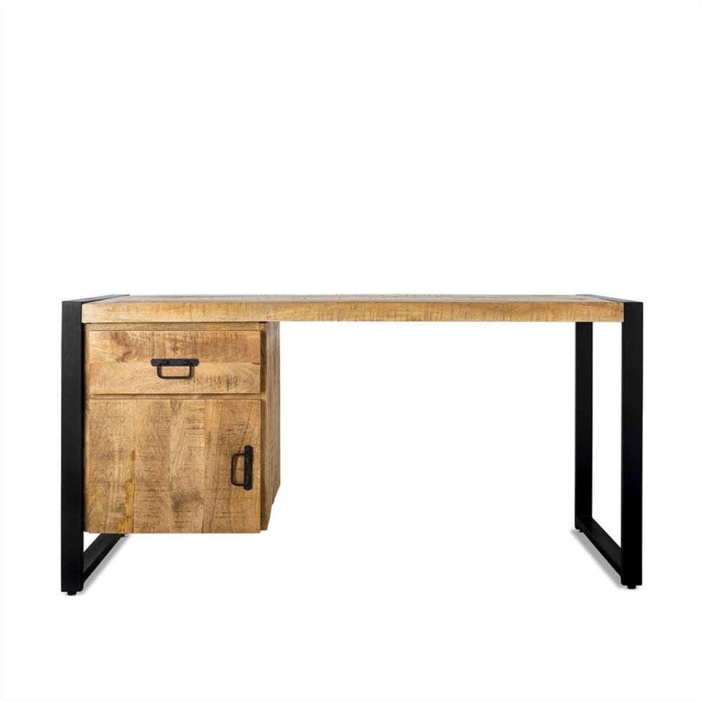 Benoa Schreibtisch mit Schublade und Tür 145cm, Hellbraun - Holz
