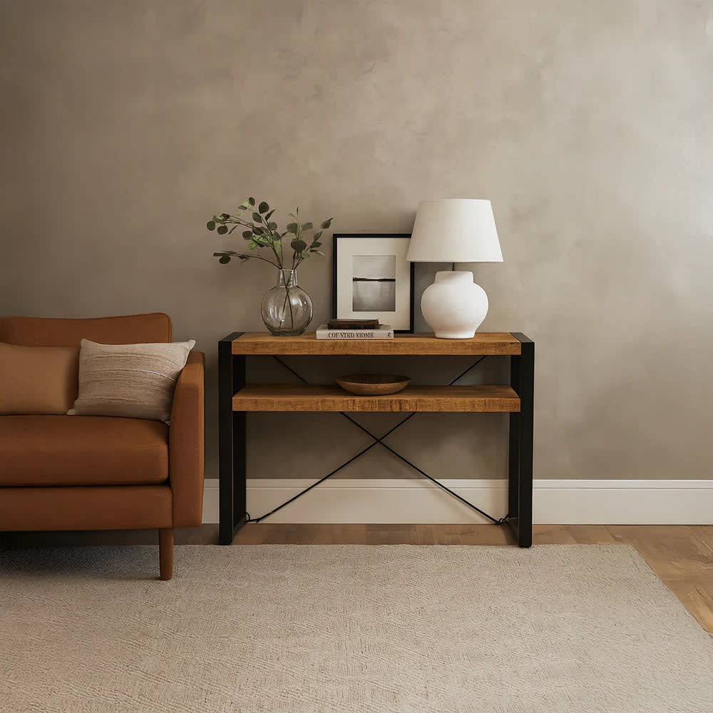 Konsolentisch mit Ablagefach 120cm, Hellbraun - Maisons Du Monde