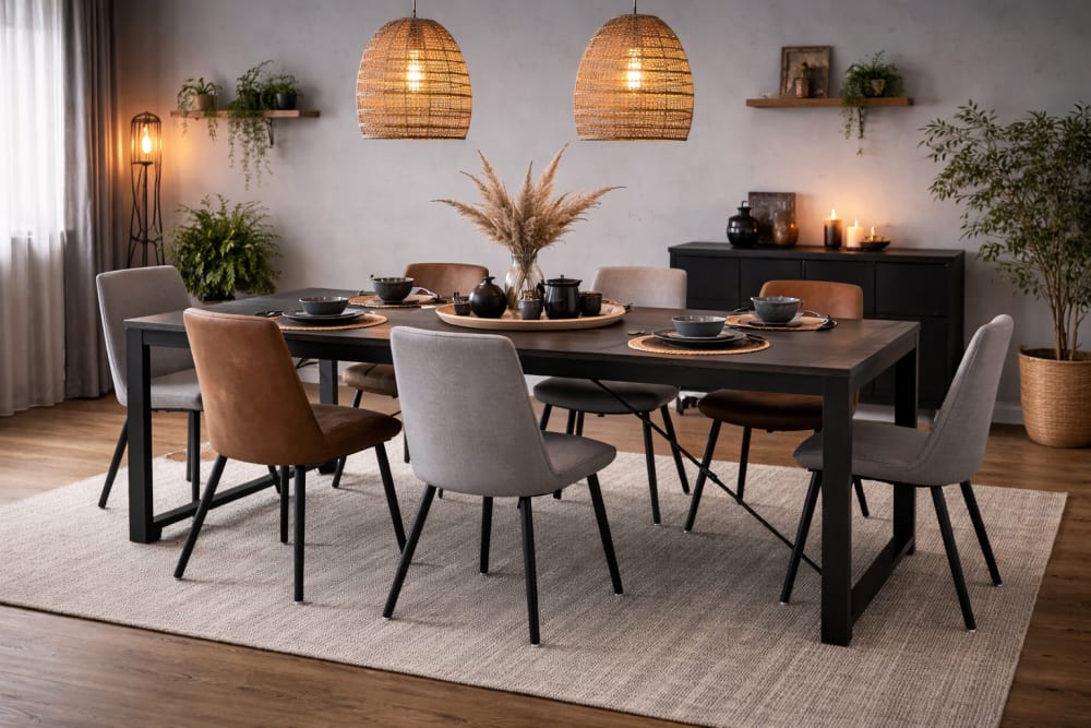 Esstisch aus Mangoholz 200cm, Schwarz - Maisons Du Monde
