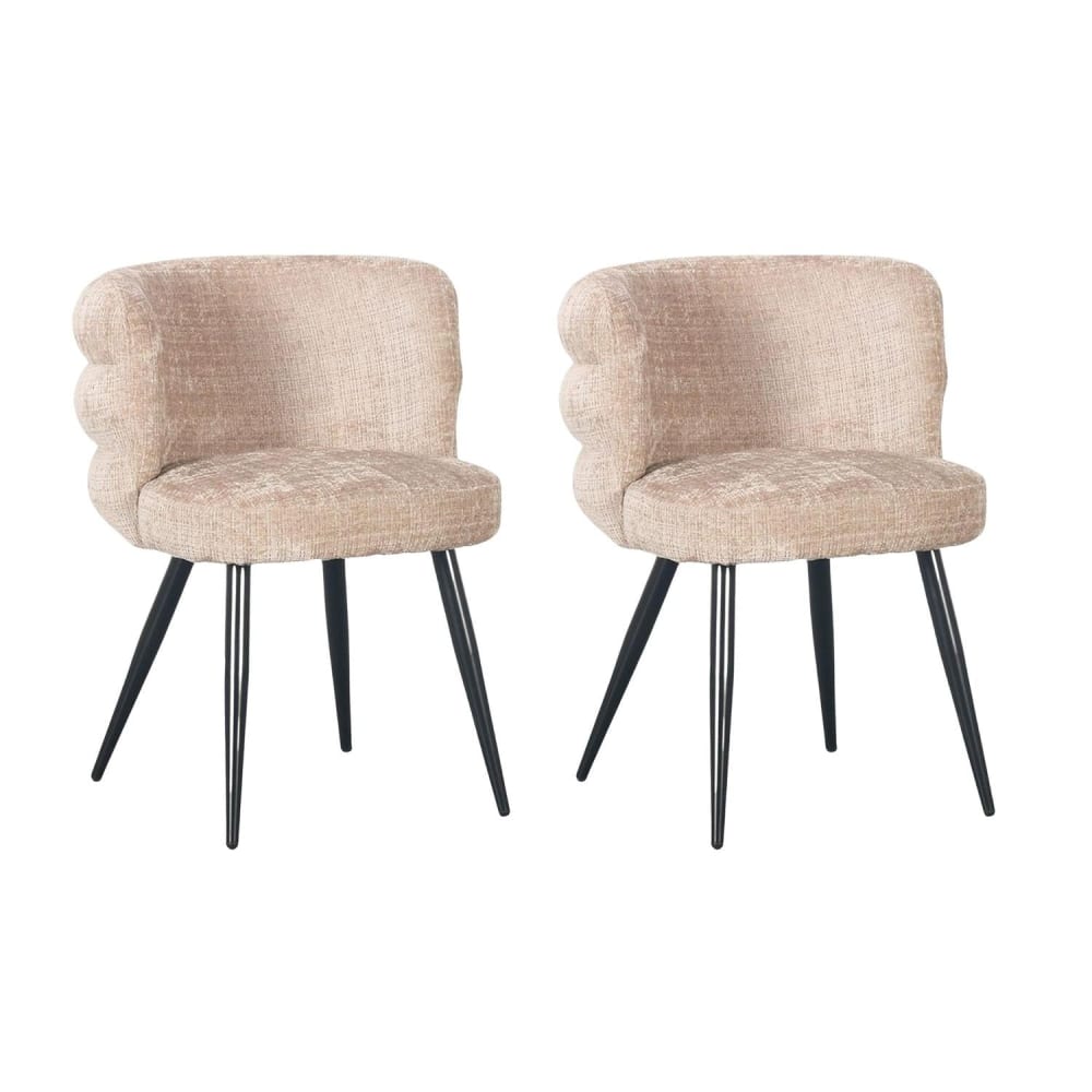 Pole to Pole 2er-Set Esszimmerstühle Cloud, Creme Beige Stoff