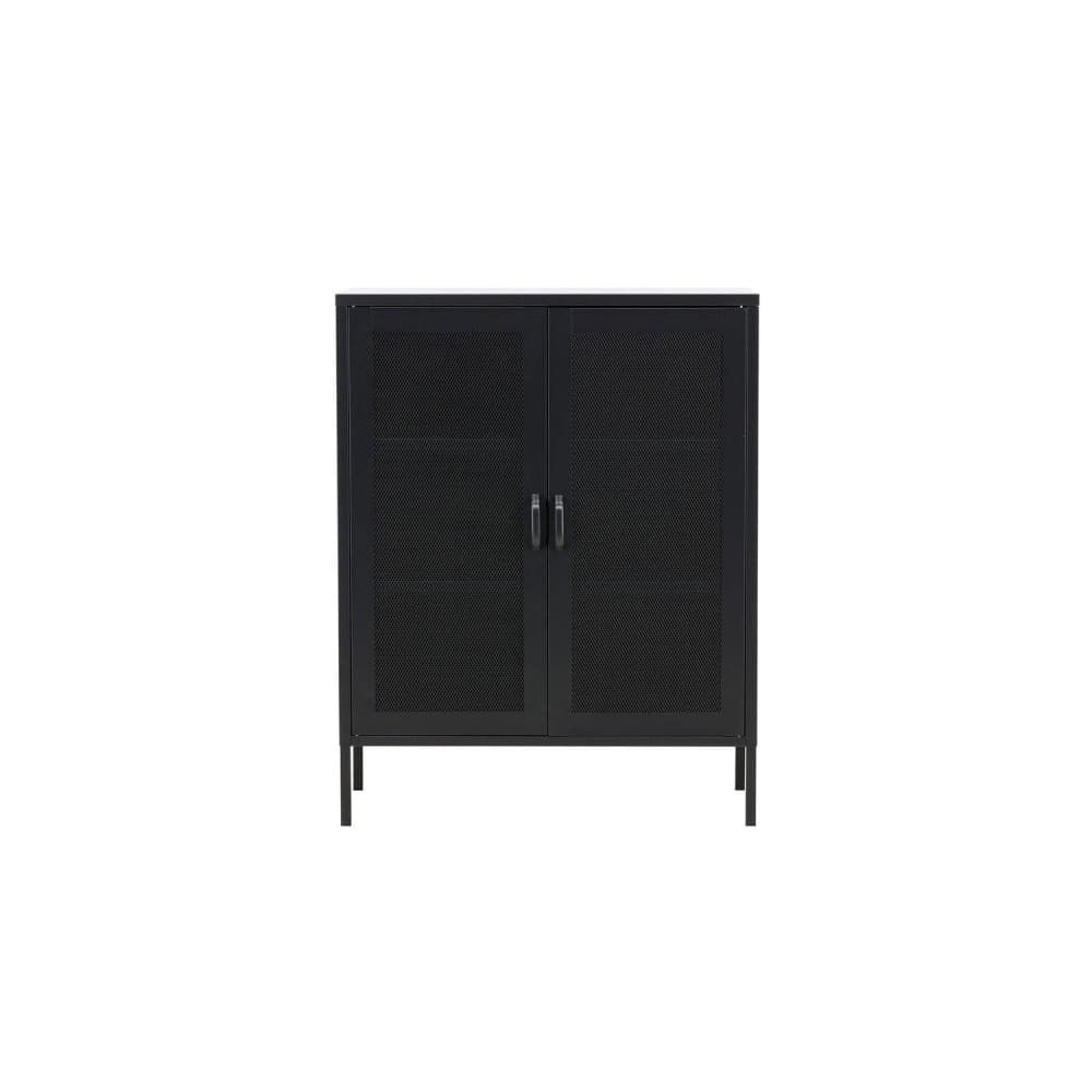 Venture Home Kommode 80cm aus Metall, Schwarz Schwarz Metall