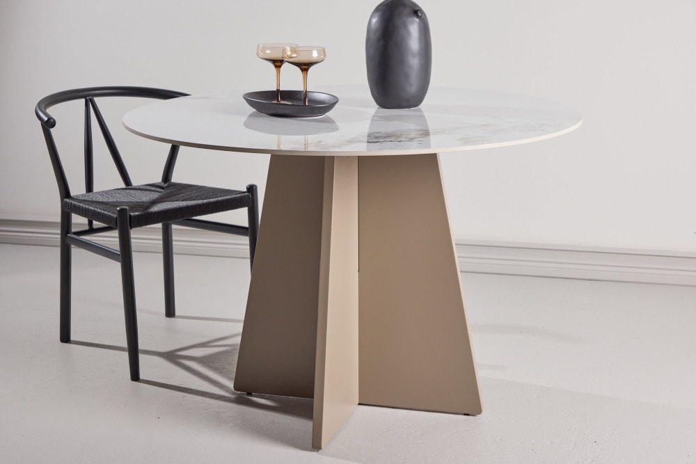 Esstisch Ø110cm mit Sinterstein, Marmoroptik - Maisons Du Monde