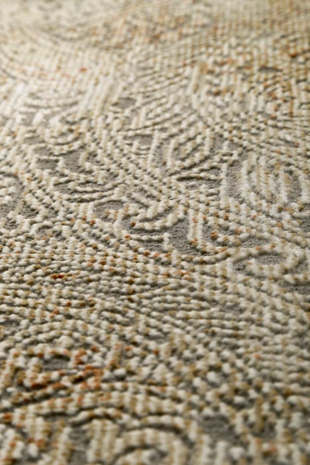 Tapis tissé baroque vintage avec relief gris beige 200x133 — vue 4