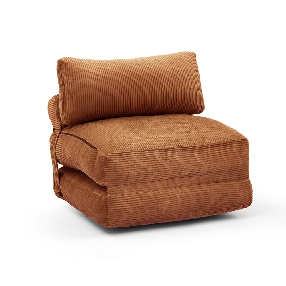 Fauteuil convertible compressé en mousse 1 place velours côtelé Fauteuil convertible compressé en mousse 1 place velours côtelé