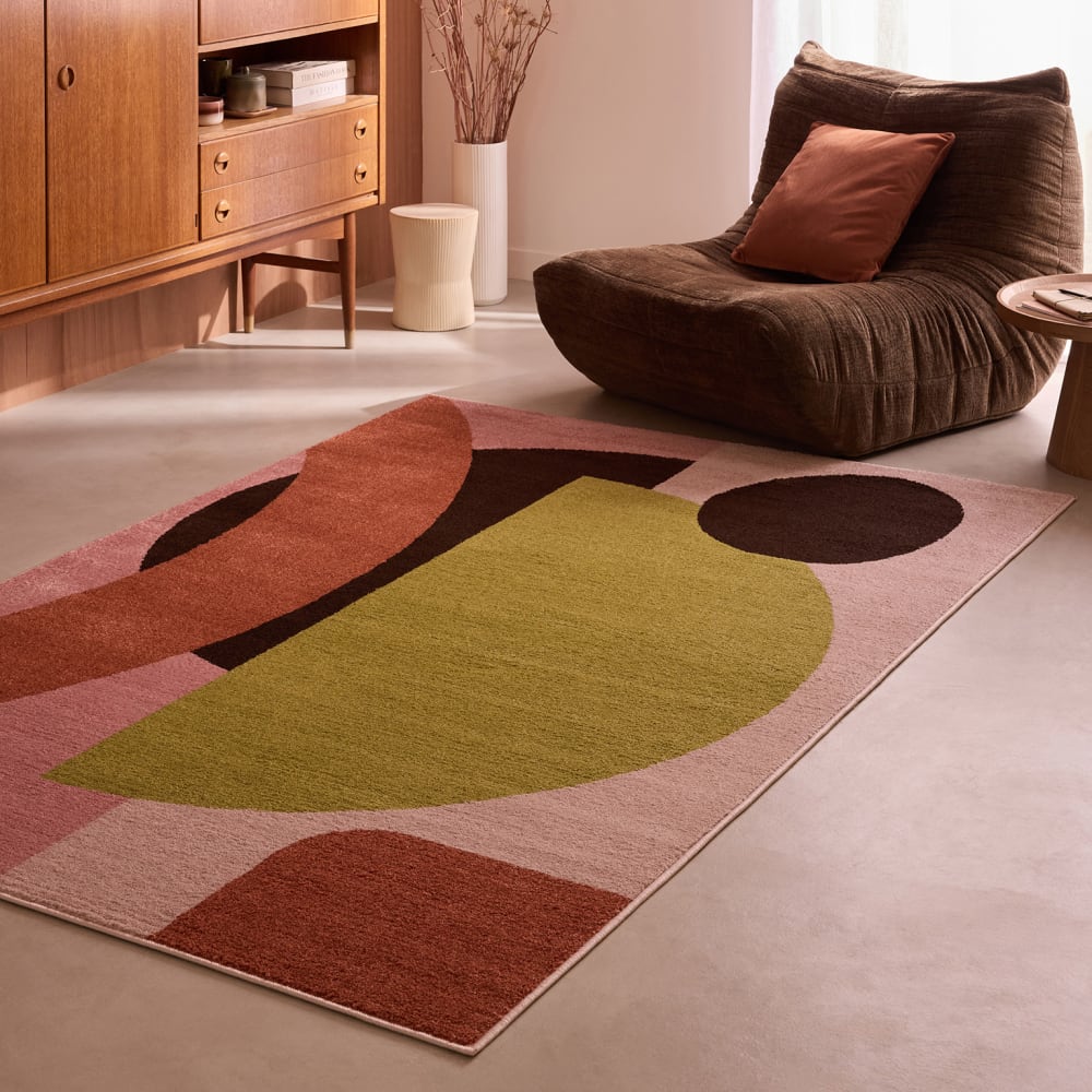 Tapis graphique multicolore 150x220 cm — vue 3
