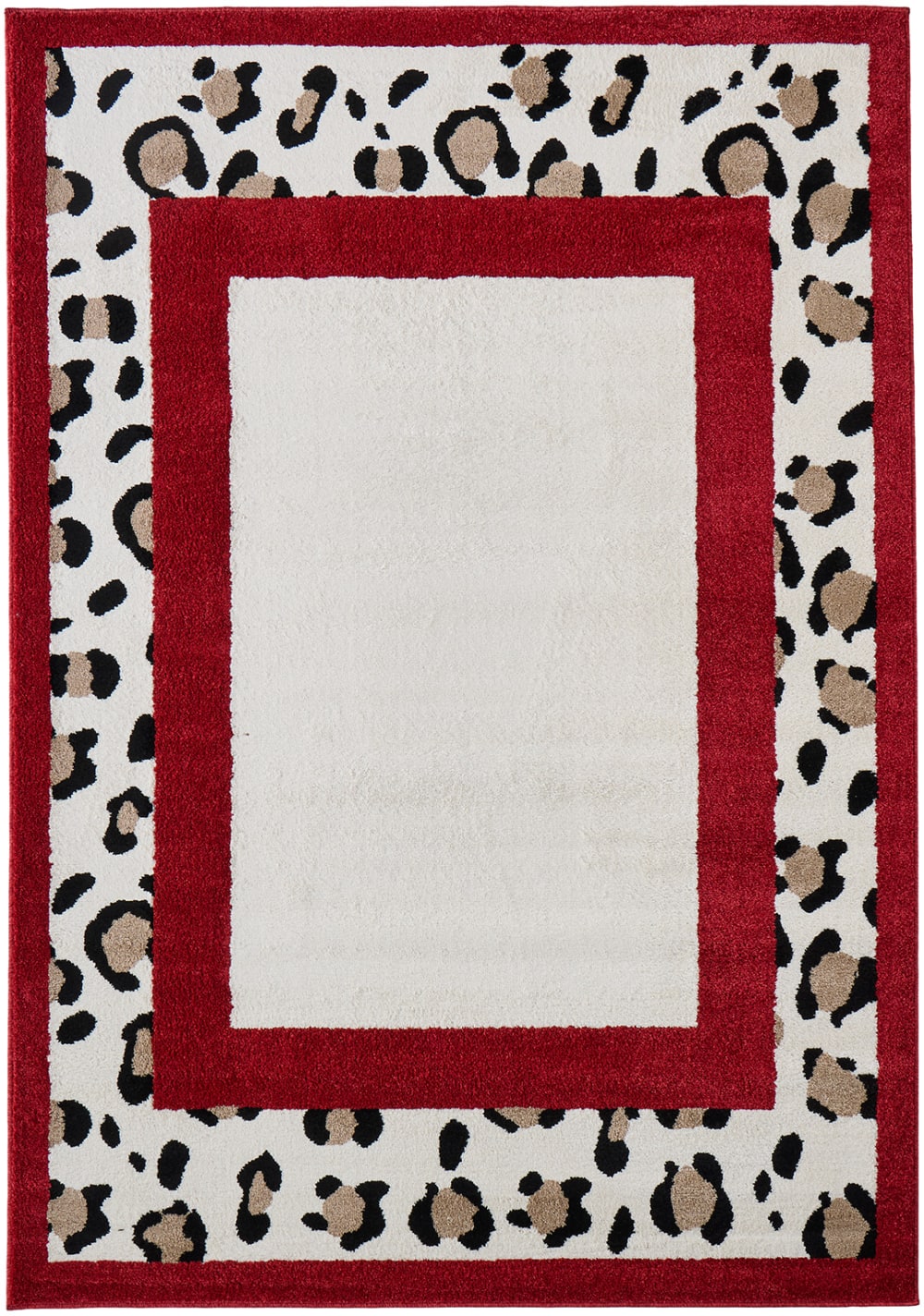 Tapis léopard rouge 80x150 cm