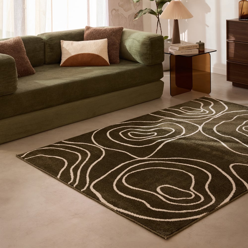 Tapis intérieur à motif abstrait organique 100x150 cm — vue 3