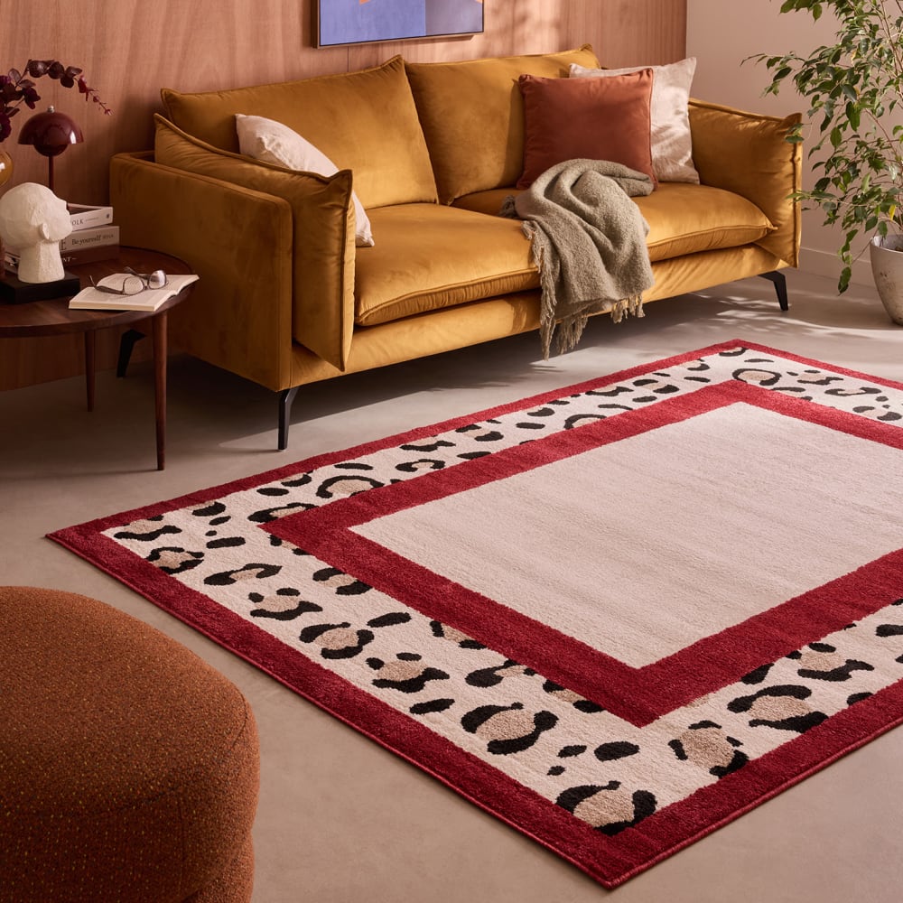 Tapis léopard rouge 120x160 cm — vue 3