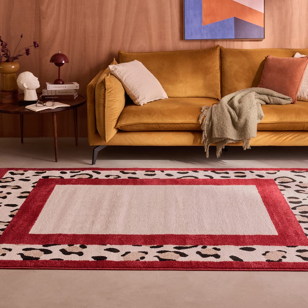 Tapis léopard rouge 120x160 cm — vue 4