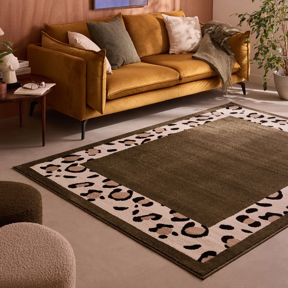Tapis léopard vert 120x160 cm — vue 3