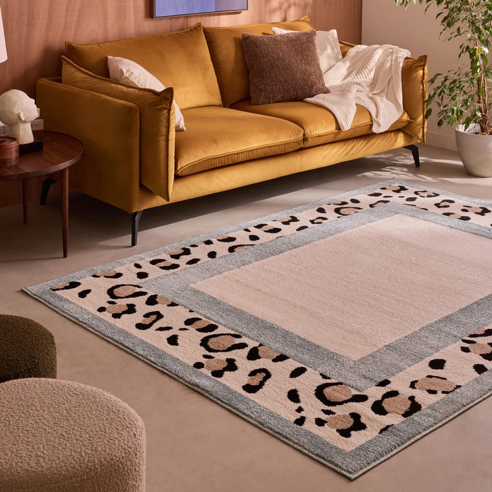 Tapis léopard bleu 160x230 cm — vue 3