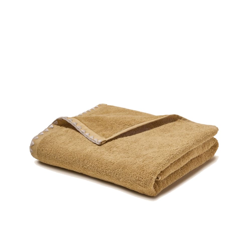 Serviette de toilette en coton jaune 90x140 cm