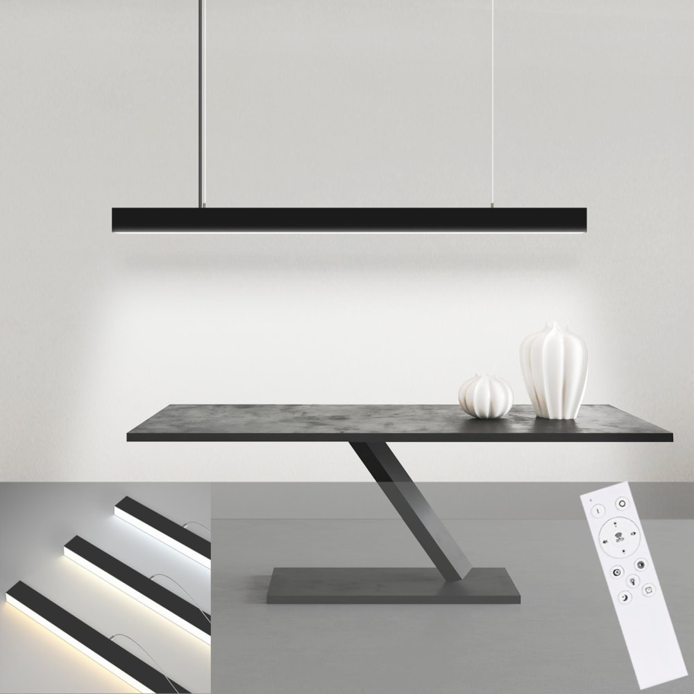Pendelleuchte Aluminium 106.5x7.5x3.3cm schwarz LED - Maisons Du