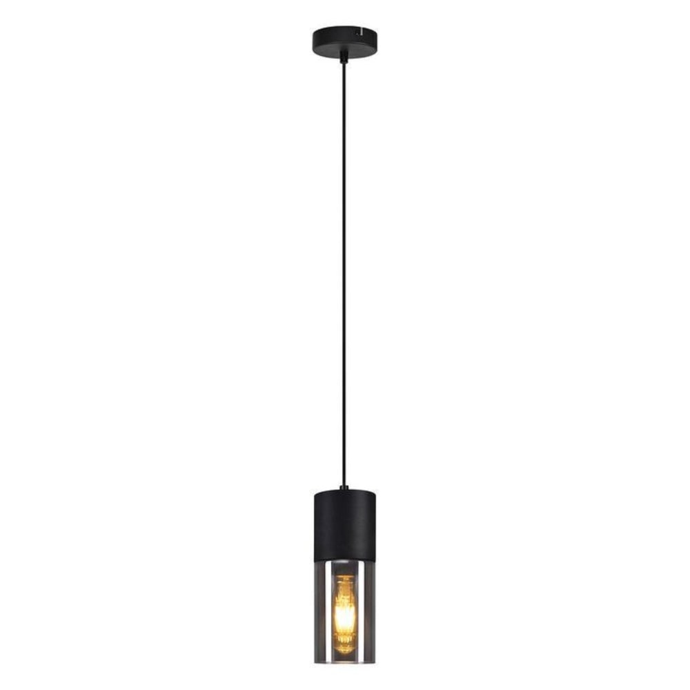Suspension en fer noir 10x9x150cm e27