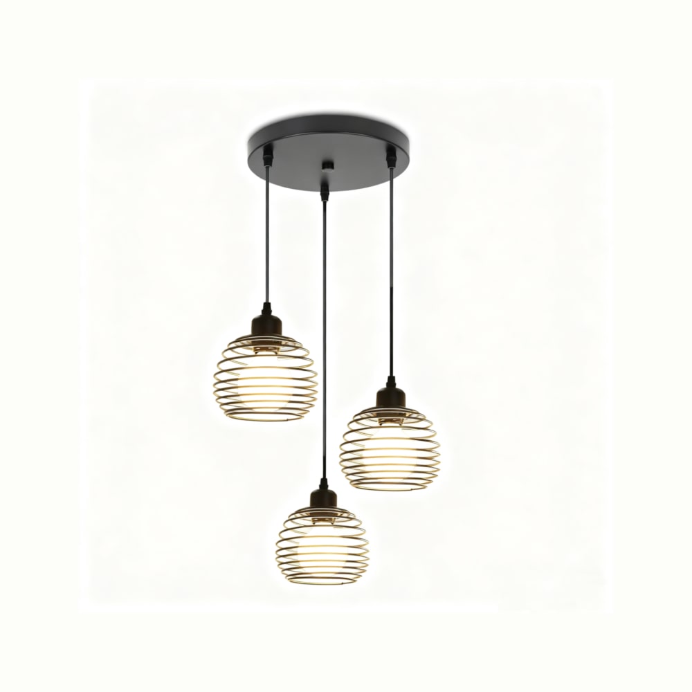 Suspension en fer noir 30x28x139cm