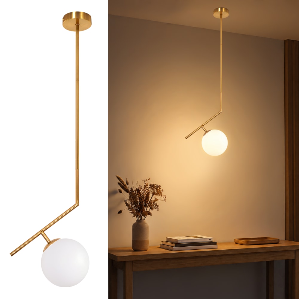 Suspension en fer doré 25x15x90cm g9 — vue 3