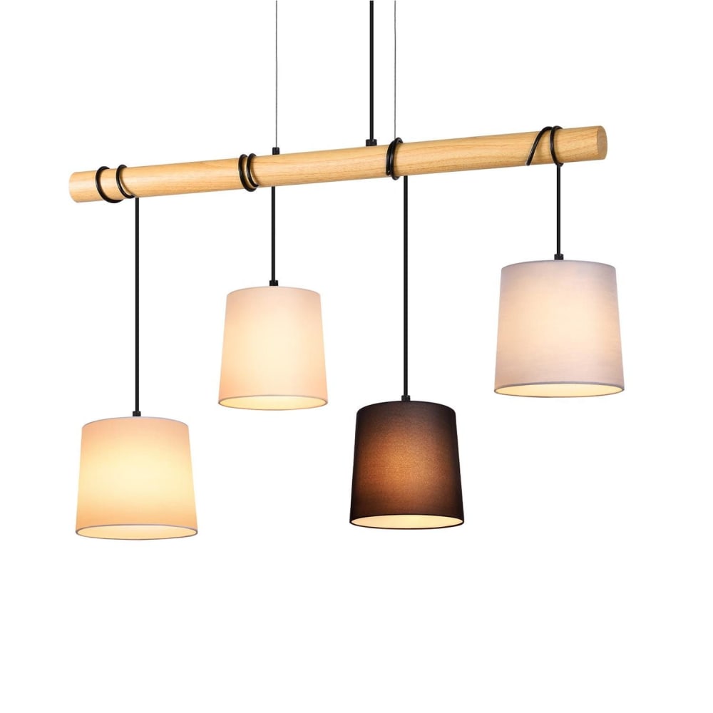 Suspension en fer blanc 25x2.5x175cm e27