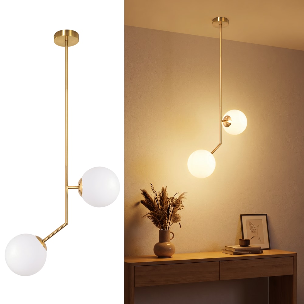 Suspension en fer doré 41x15x92cm g9 — vue 3