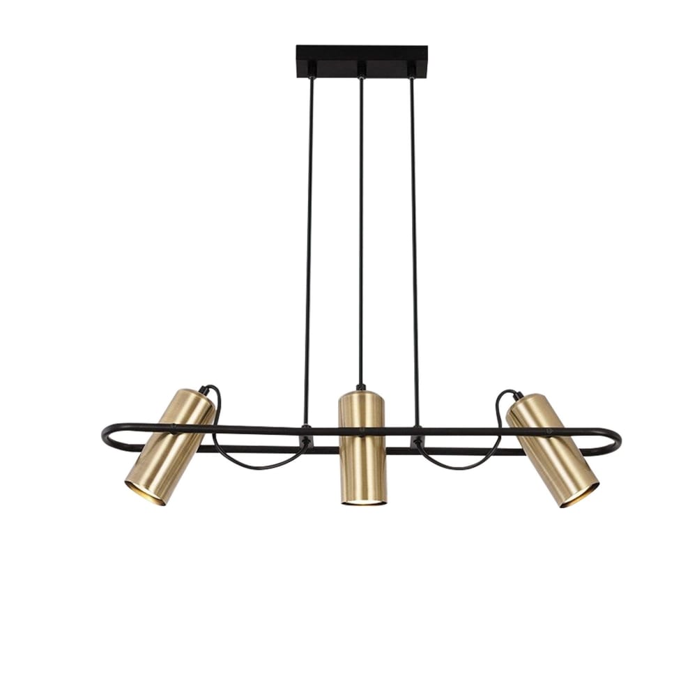 Suspension en fer noir 70x10x160cm gu10
