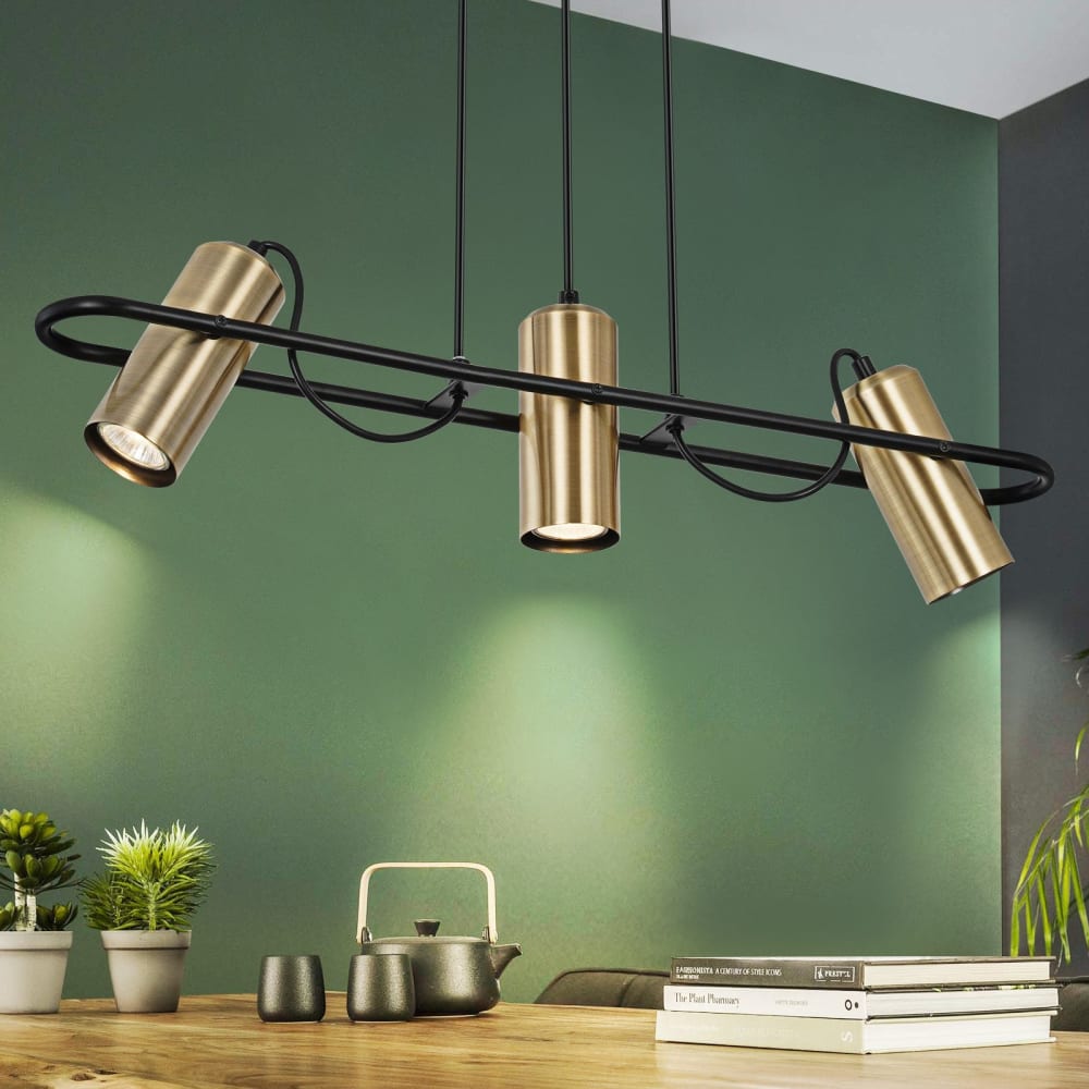 Pendelleuchte Eisen 70x10x160cm schwarz GU10 - Maisons Du Monde