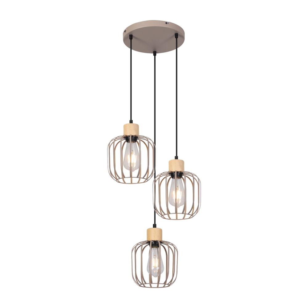 Suspension en fer gris 25x40x145cm e27
