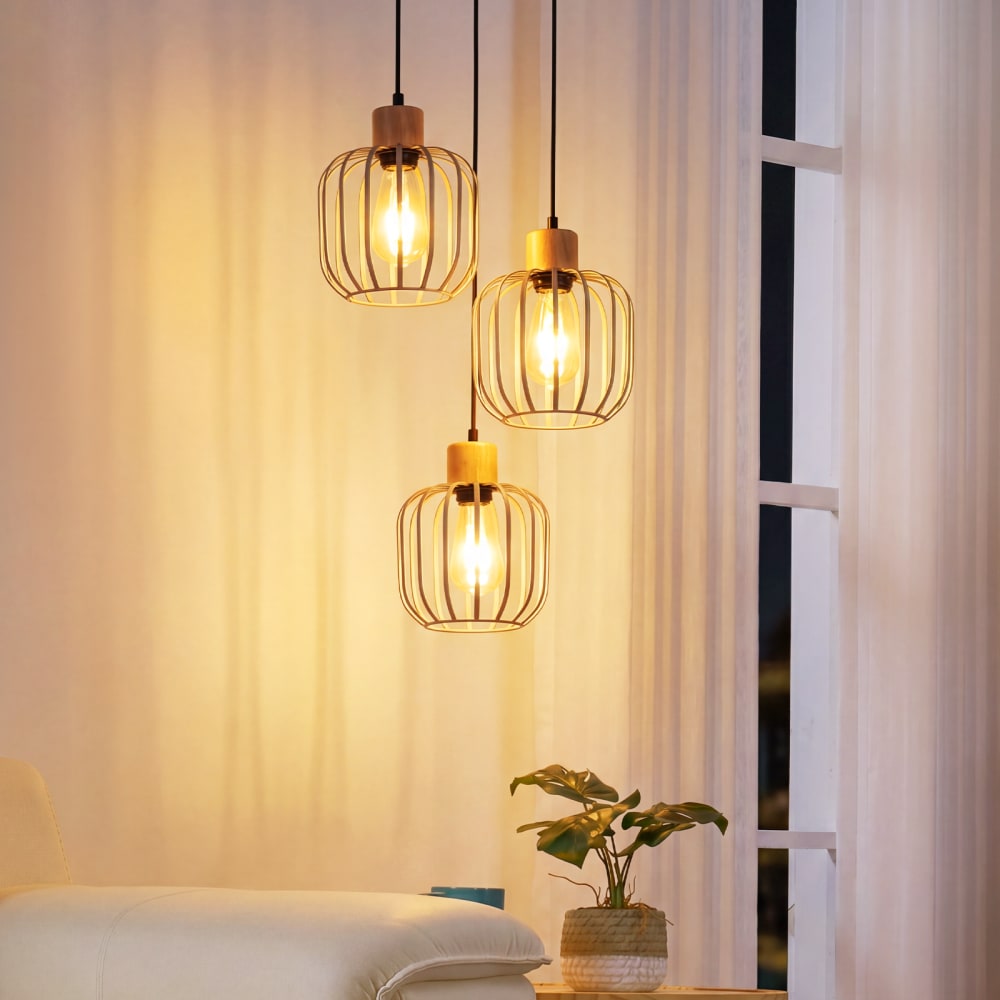 Pendelleuchte Eisen 25x40x145cm grau E27 - Maisons Du Monde