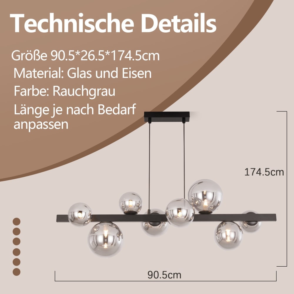 Suspension en fer gris 90x25x160cm g9 — vue 4