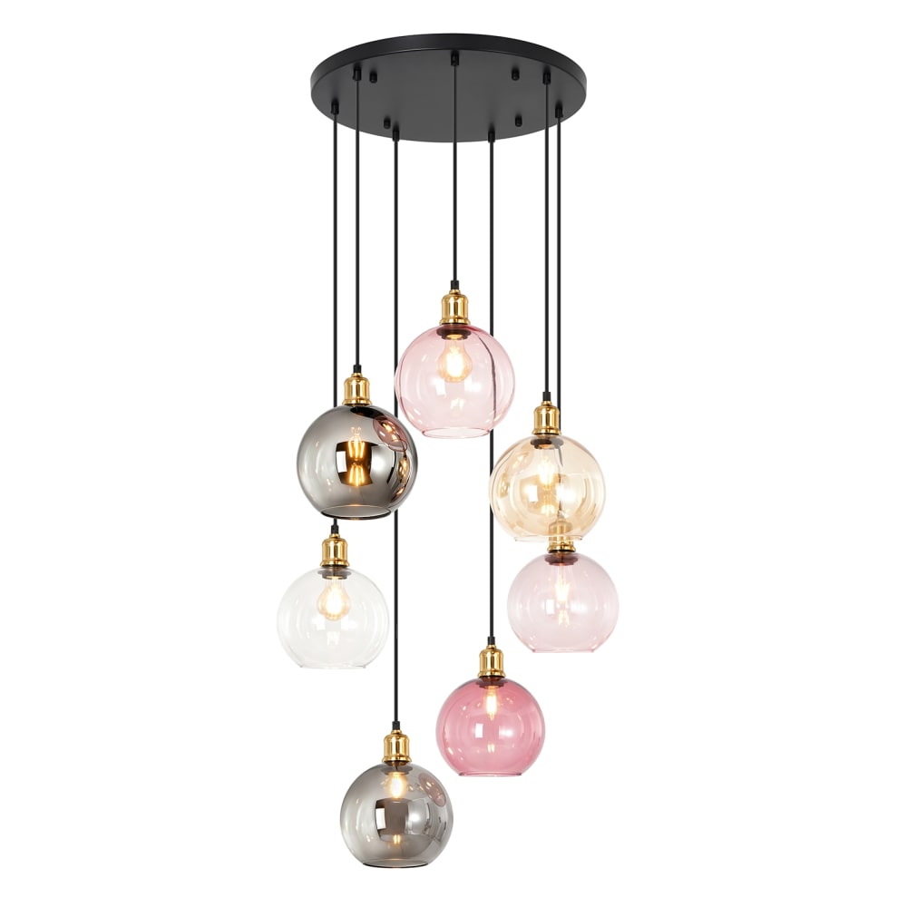 Suspension en fer multicolore 63.5x63.5x191cm e27
